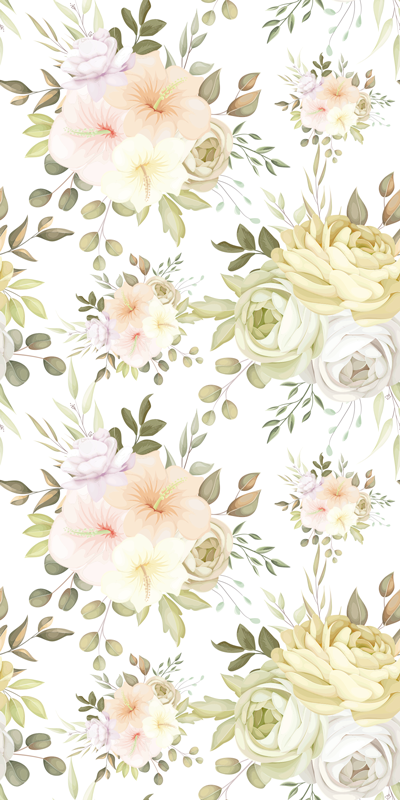 Beautiful floral seamless pattern floral vinyl rug - TenStickers