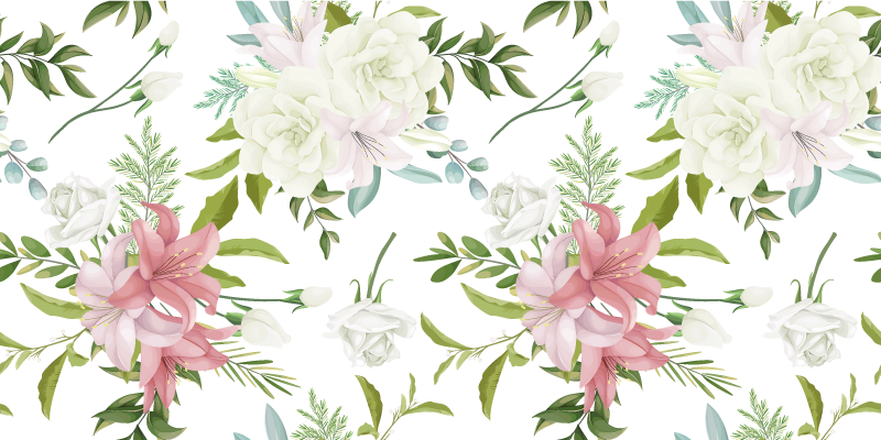 Floral vinyl rug minimalistic realistic garden - TenStickers