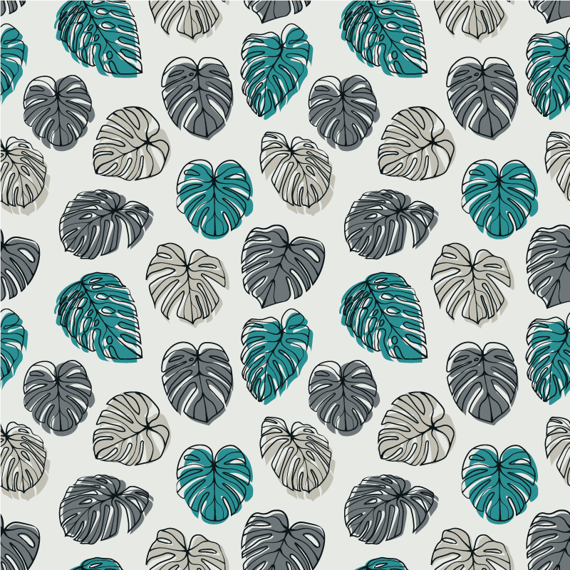 Floral vinyl rug with abstract tropical leaves - TenStickers