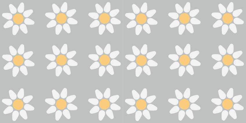 Daisy pattern floral vinyl rug - TenStickers