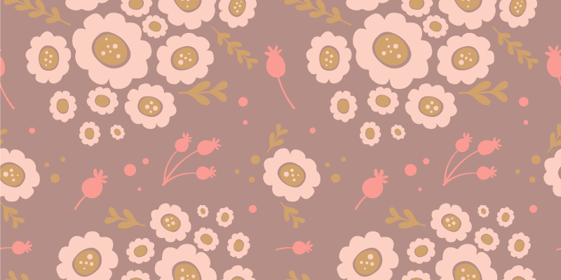 Floral vinyl rug with pastel-colored design - TenStickers