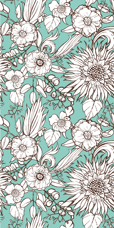 Floral vinyl rug with sunflower design - TenStickers