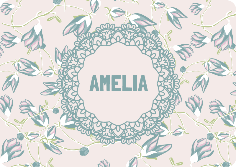 Floral vinyl rug with leaves and ferns design - TenStickers