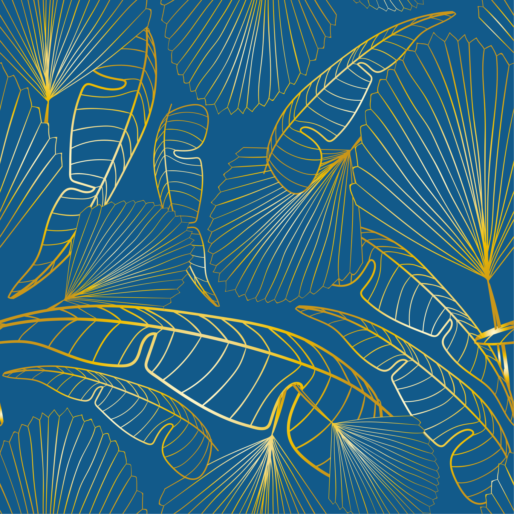 Floral vinyl rug with golden leaves - TenStickers