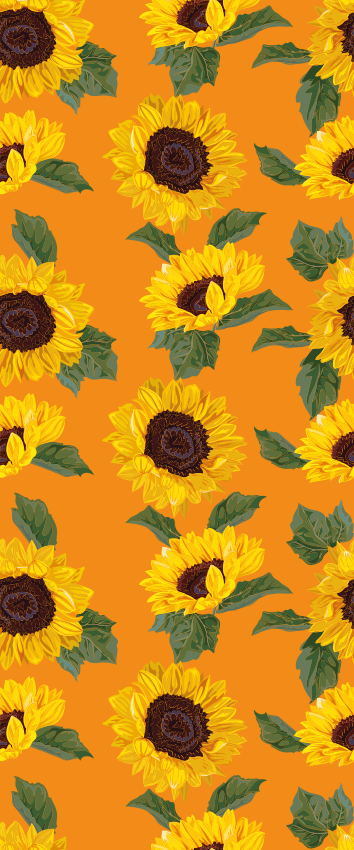 Floral vinyl rug orange sunflower - TenStickers