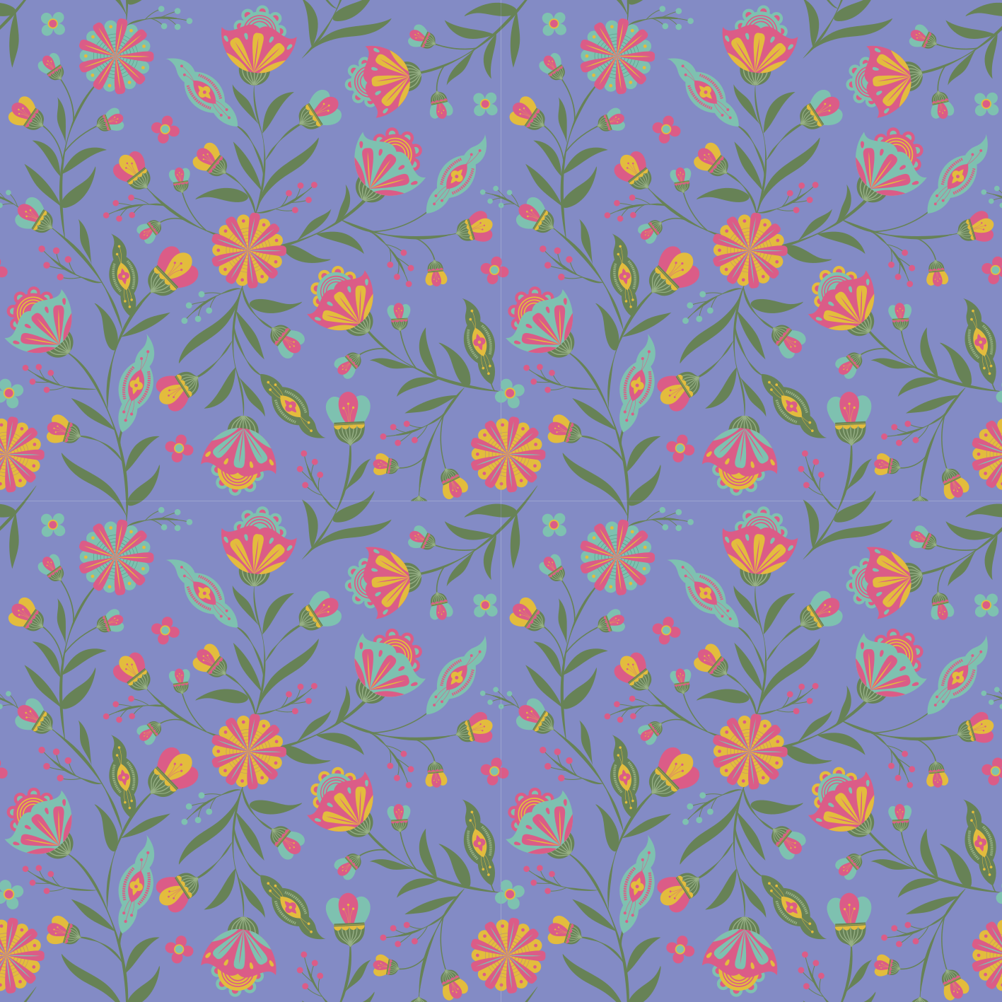 Floral vinyl rug with adorable kids' design - TenStickers