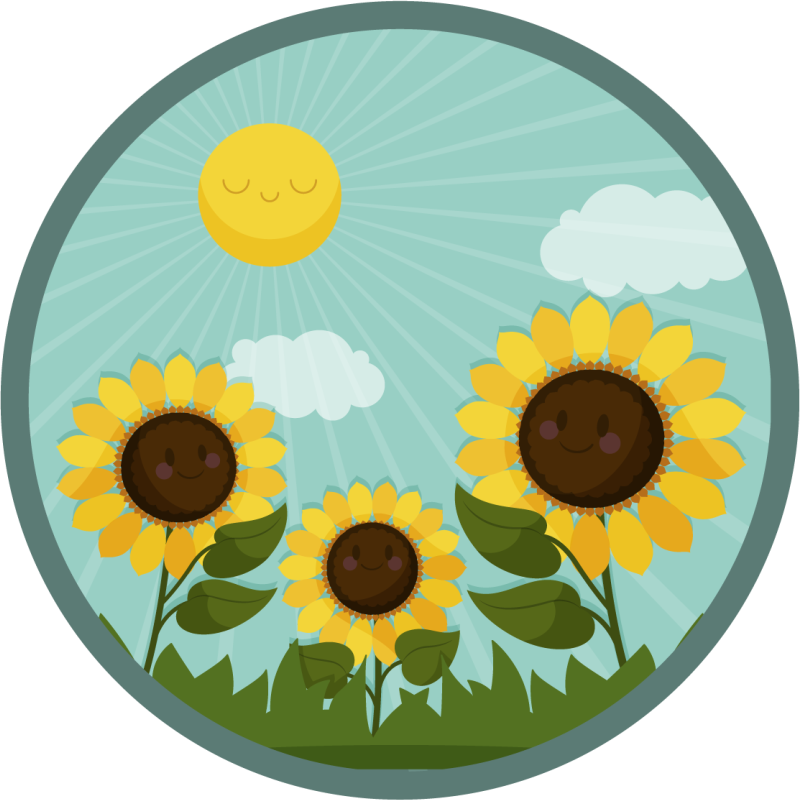 Floral vinyl rug flowers in the sun - TenStickers