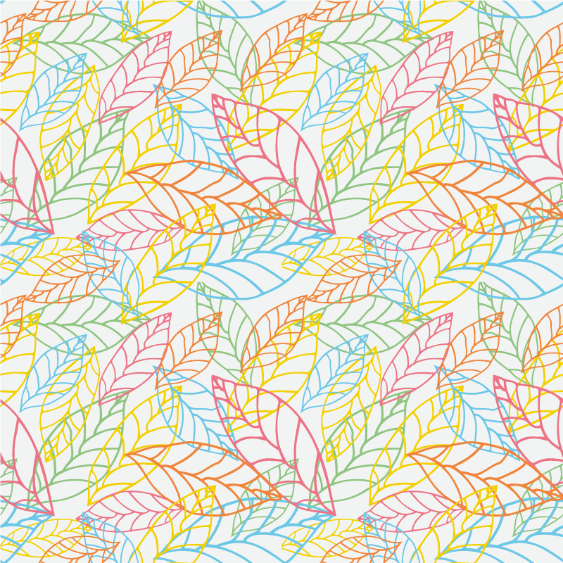 Floral vinyl rug with neon leaves pattern - TenStickers