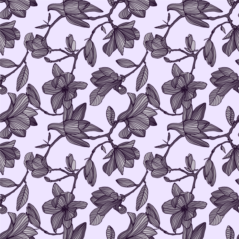 Floral vinyl rug with cute magnolia design - TenStickers