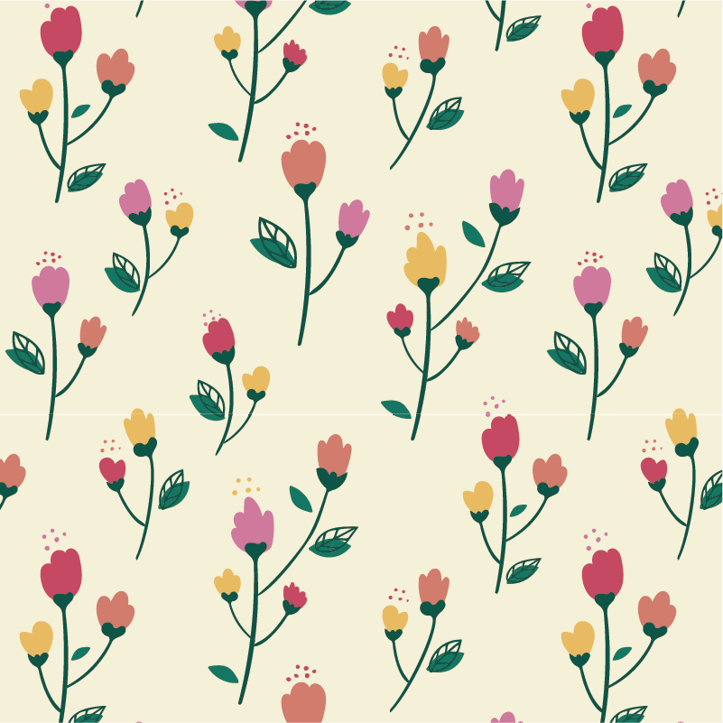 Flower rug poppy painting design - TenStickers