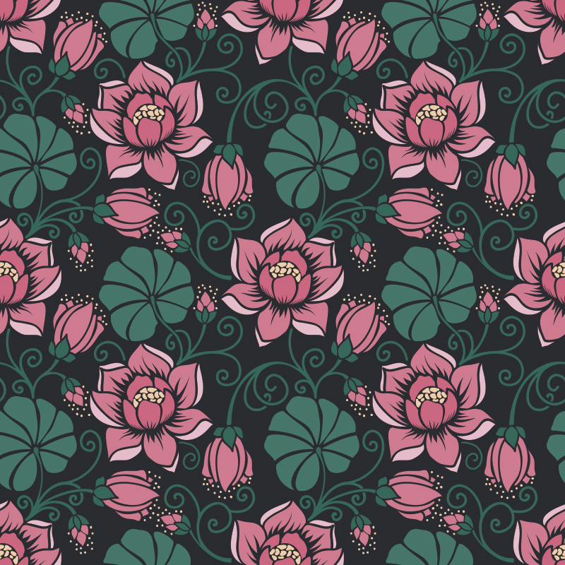 Flower rug with blooming vines - TenStickers