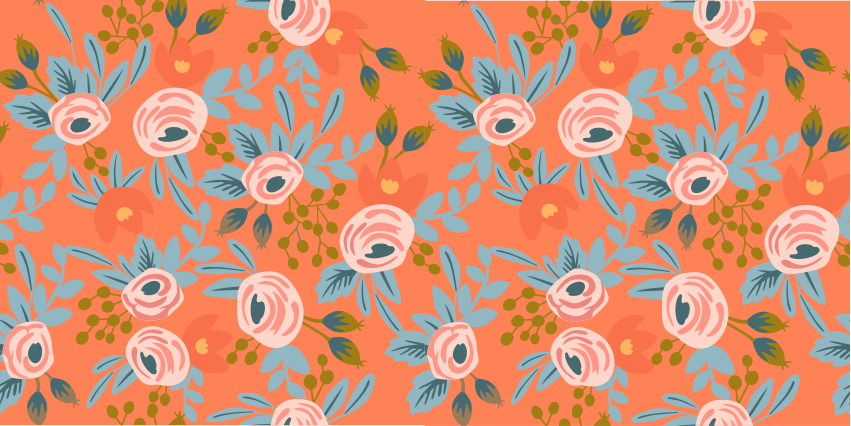 Flower rug watercolor roses design - TenStickers