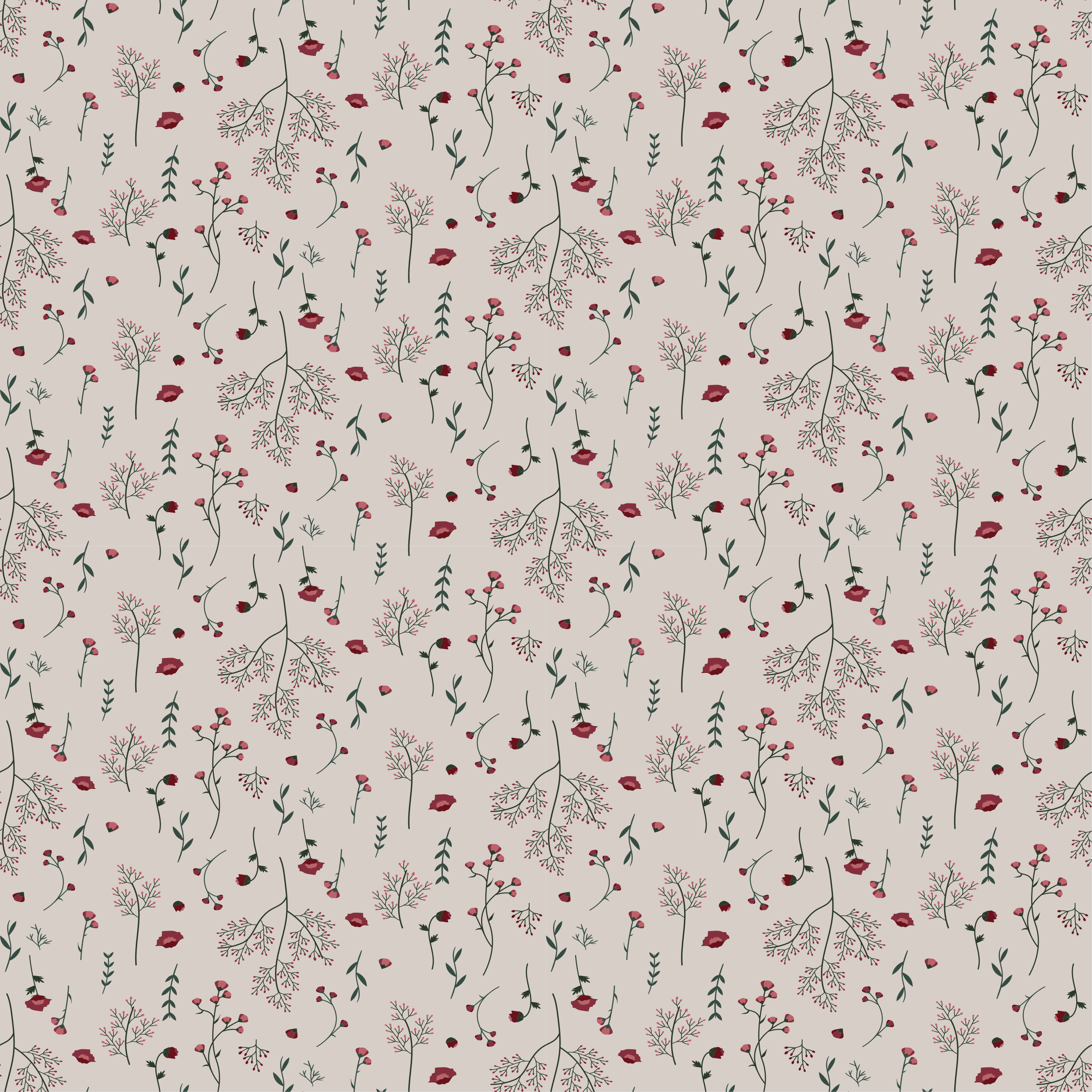 Flower rug with minimalist red floral design - TenStickers