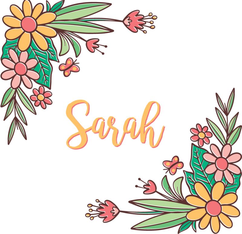 Floral vinyl rug with customizable flower design - TenStickers