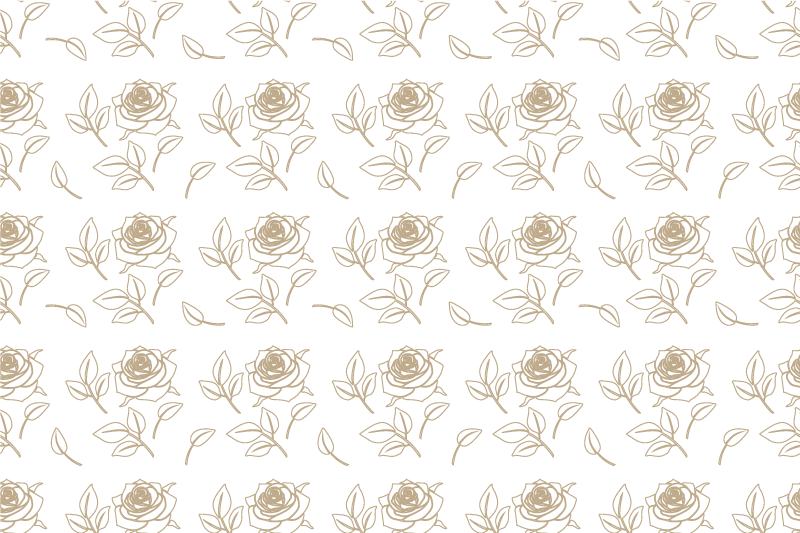 Floral vinyl rug with detailed rose pattern beige background - TenStickers