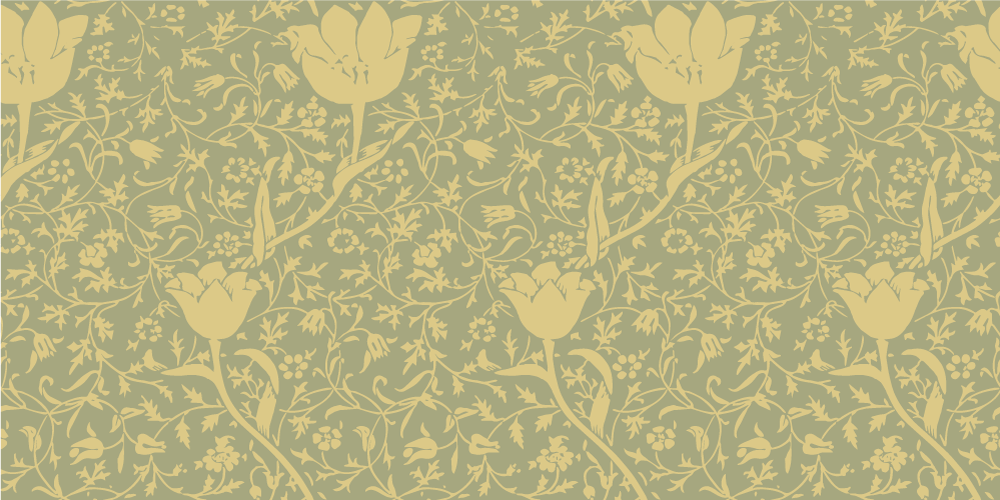 Gold and green floral vinyl rug - TenStickers