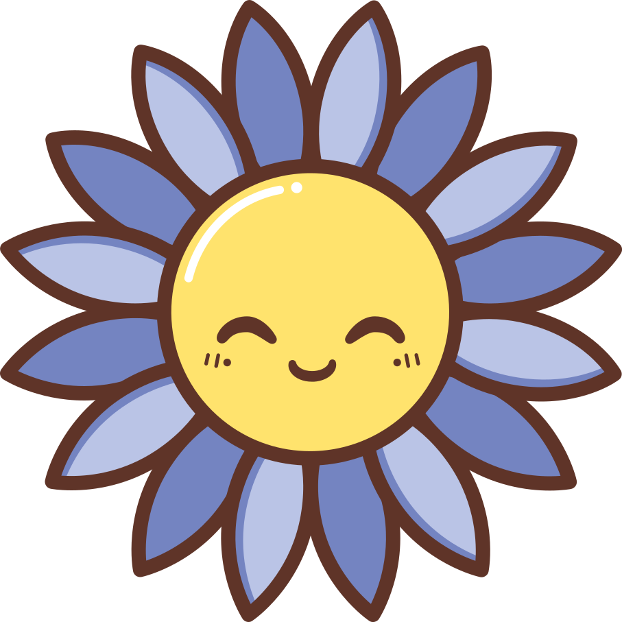 Floral vinyl rug with cheerful purple flower silhouette - TenStickers