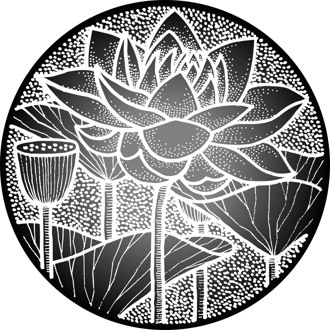 Floral vinyl rug in traditional lotus flower style - TenStickers