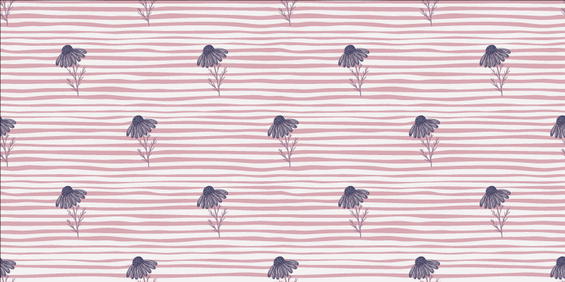 Floral vinyl rug with purple daisy pattern - TenStickers