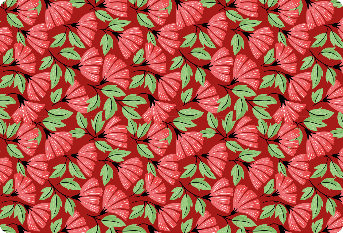 Floral vinyl rug with vintage red pattern - TenStickers