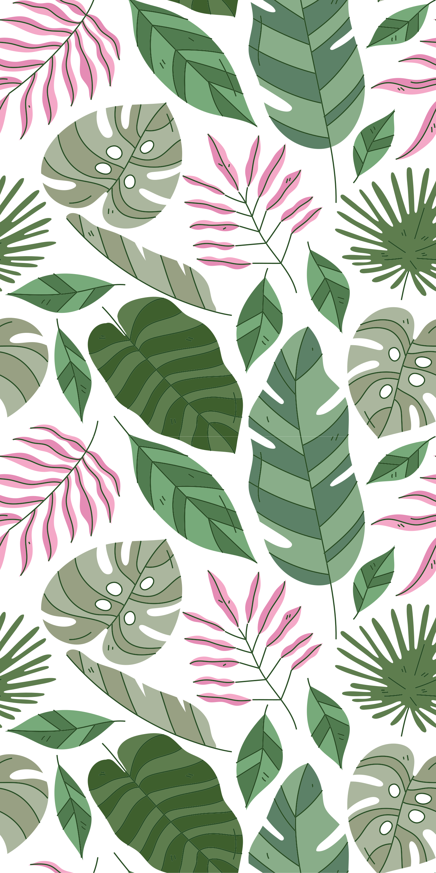 Floral vinyl rug with tropical minimalist plants - TenStickers