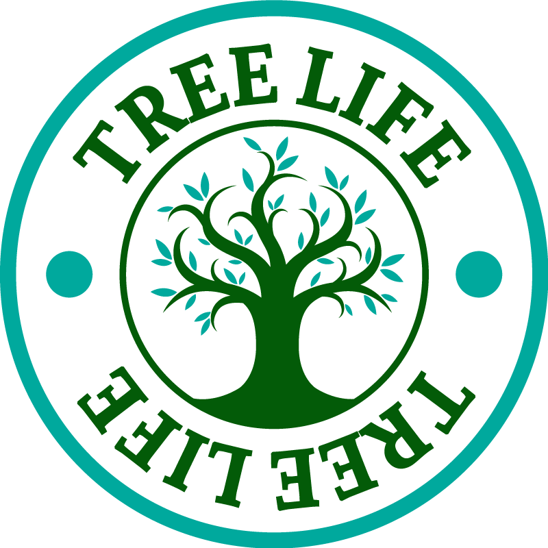 Floral vinyl rug tree of life green emblem - TenStickers