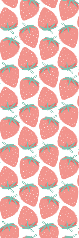 Kitchen vinyl rug seamless pastel strawberry pattern - TenStickers