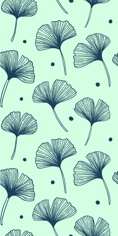 Kitchen vinyl rug in blue floral design - TenStickers