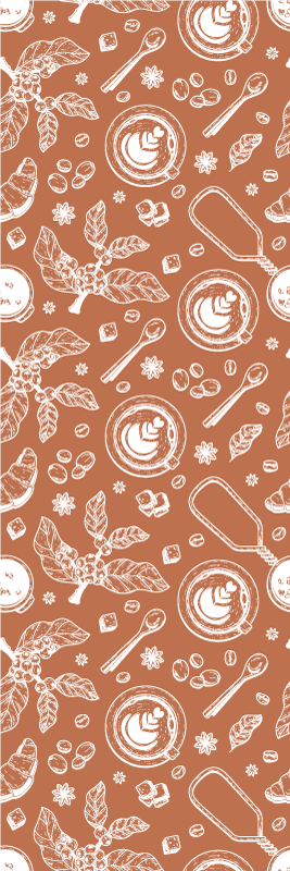 Kitchen vinyl rug with coffee seamless pattern - TenStickers