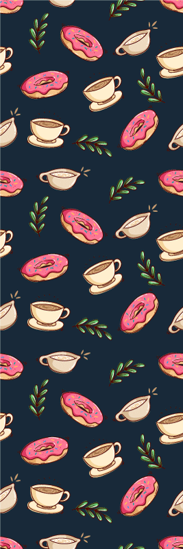 Kitchen vinyl rug with desserts and coffee design - TenStickers