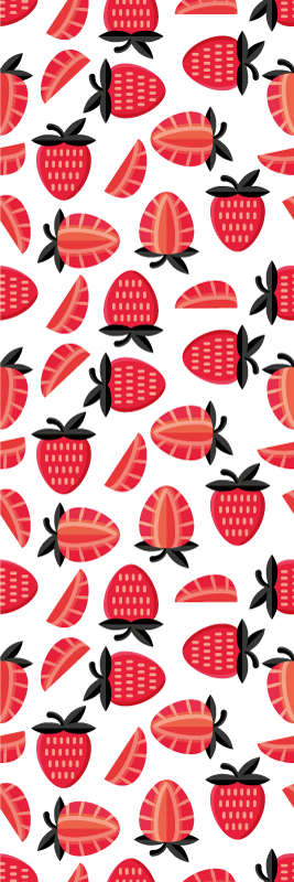 Kitchen vinyl rug with realistic red strawberries pattern - TenStickers