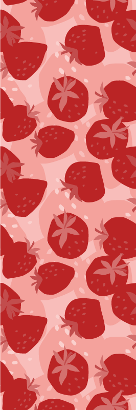 Kitchen vinyl rug with abstract seamless red strawberries - TenStickers