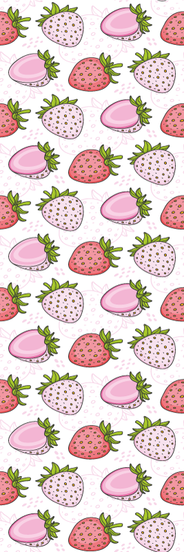 Kitchen vinyl rug seamless pink and red strawberries - TenStickers