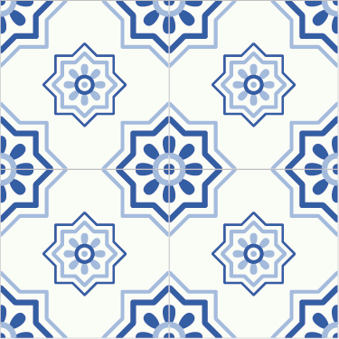 Bathroom vinyl rug blue tile sticker - TenStickers