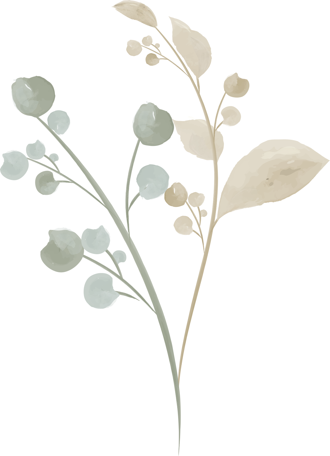 Watercolor branch bathroom vinyl rug - TenStickers