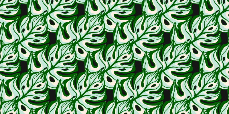 Floral vinyl rug in bold black and green flora - TenStickers