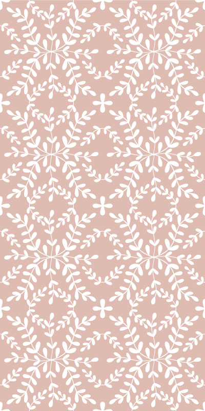 Floral vinyl rug with vintage ornamental leaves pattern - TenStickers