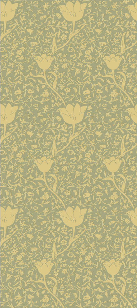 Floral vinyl rug with subtle gold and green pattern - TenStickers