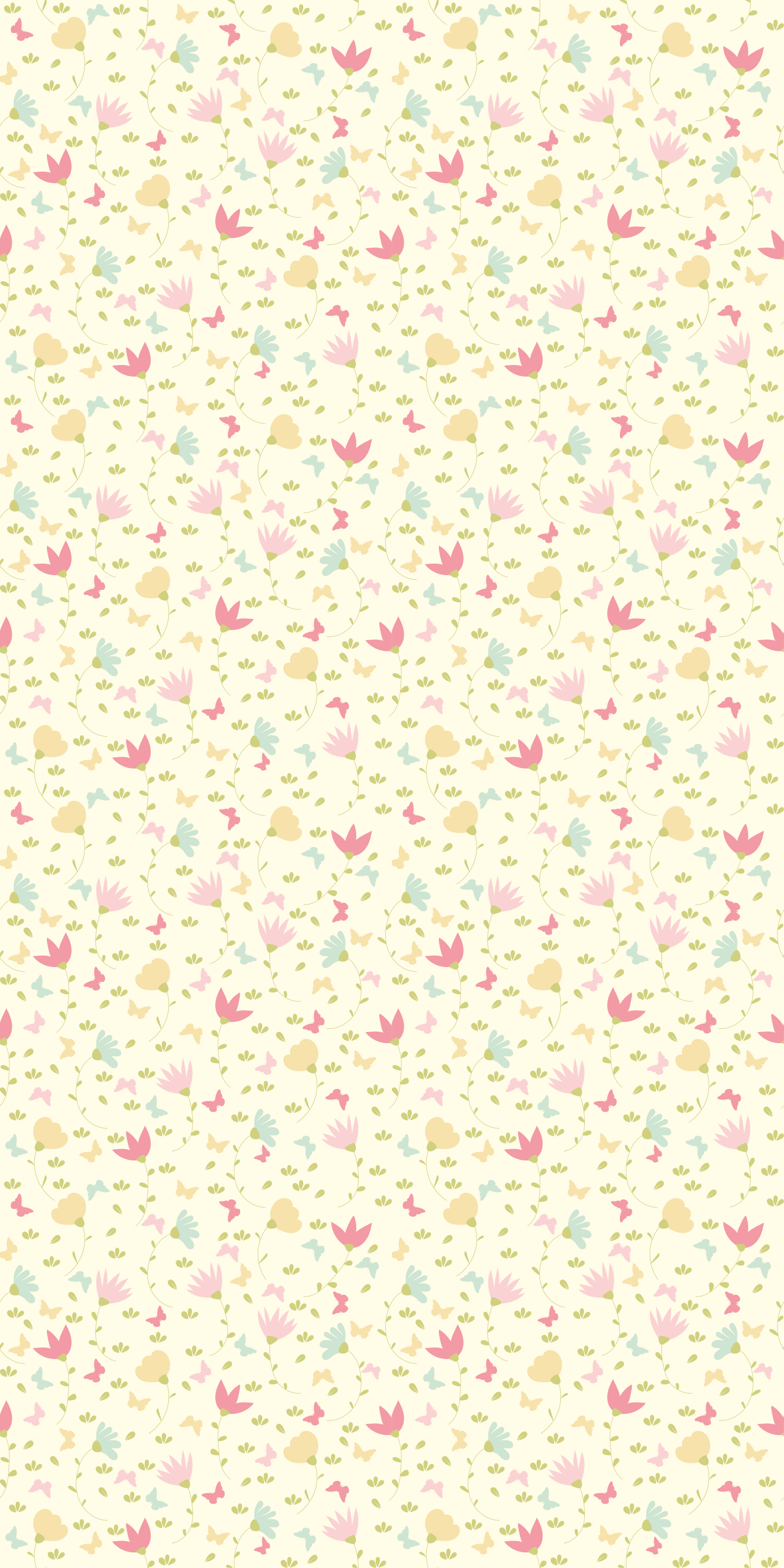 Floral vinyl rug with flowers and butterflies - TenStickers