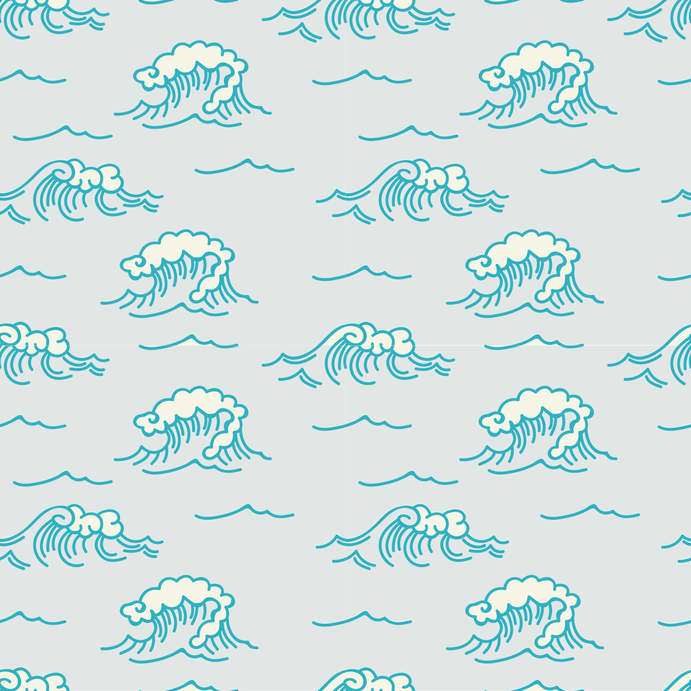 Floral vinyl rug waves pattern design - TenStickers