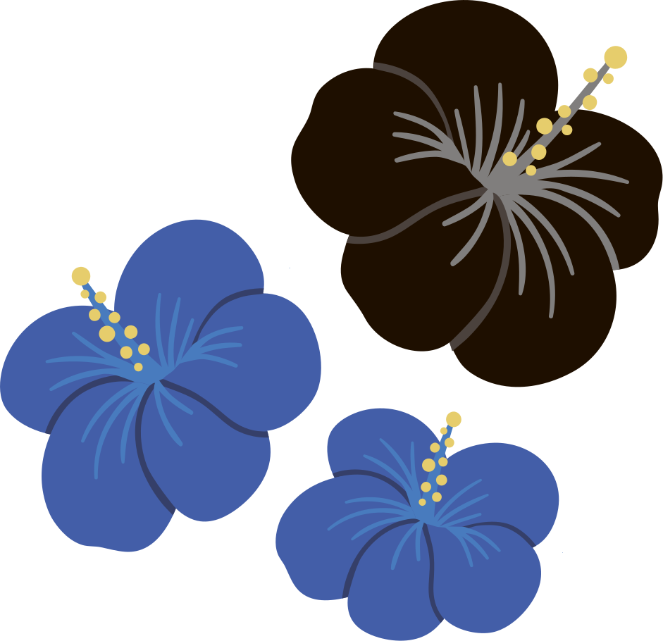 Floral vinyl rug hibiscus flower design - TenStickers