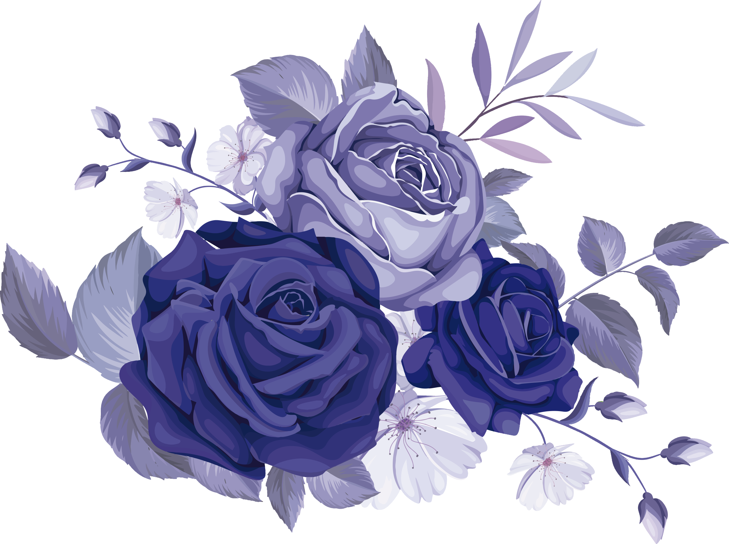 Floral vinyl rug elegant purple roses - TenStickers
