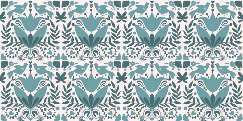 Floral print concept floral vinyl rug - TenStickers