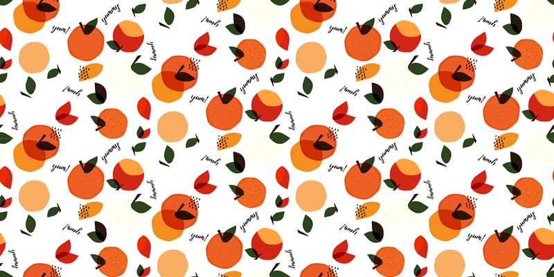 Floral vinyl rug with fruit-inspired design - TenStickers