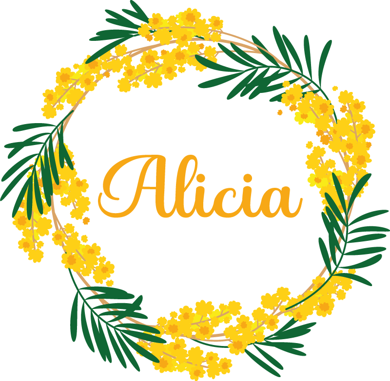 Flower rug mimosa rounded adhesive - TenStickers