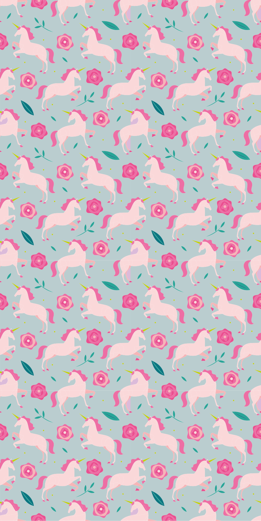 Flower rug with unicorn floral design - TenStickers