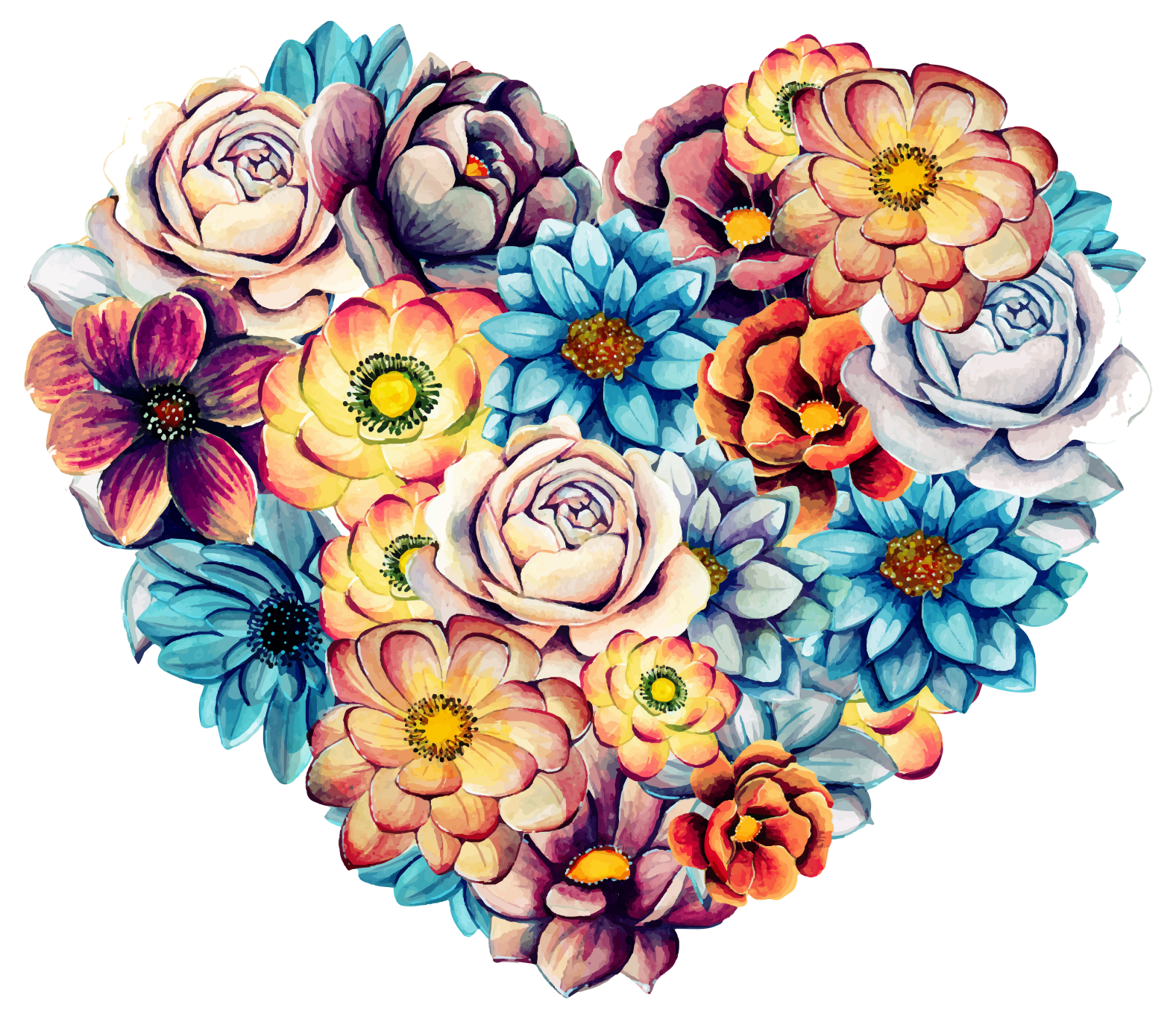 Flower rug heart floral design - TenStickers