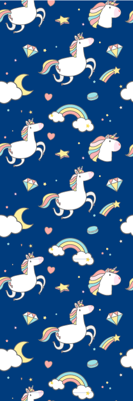 Star vinyl rug with unicorn and rainbow design - TenStickers