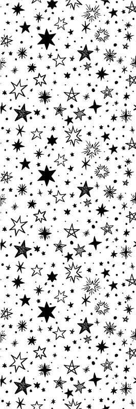 Star vinyl rug in black star pattern on white background - TenStickers