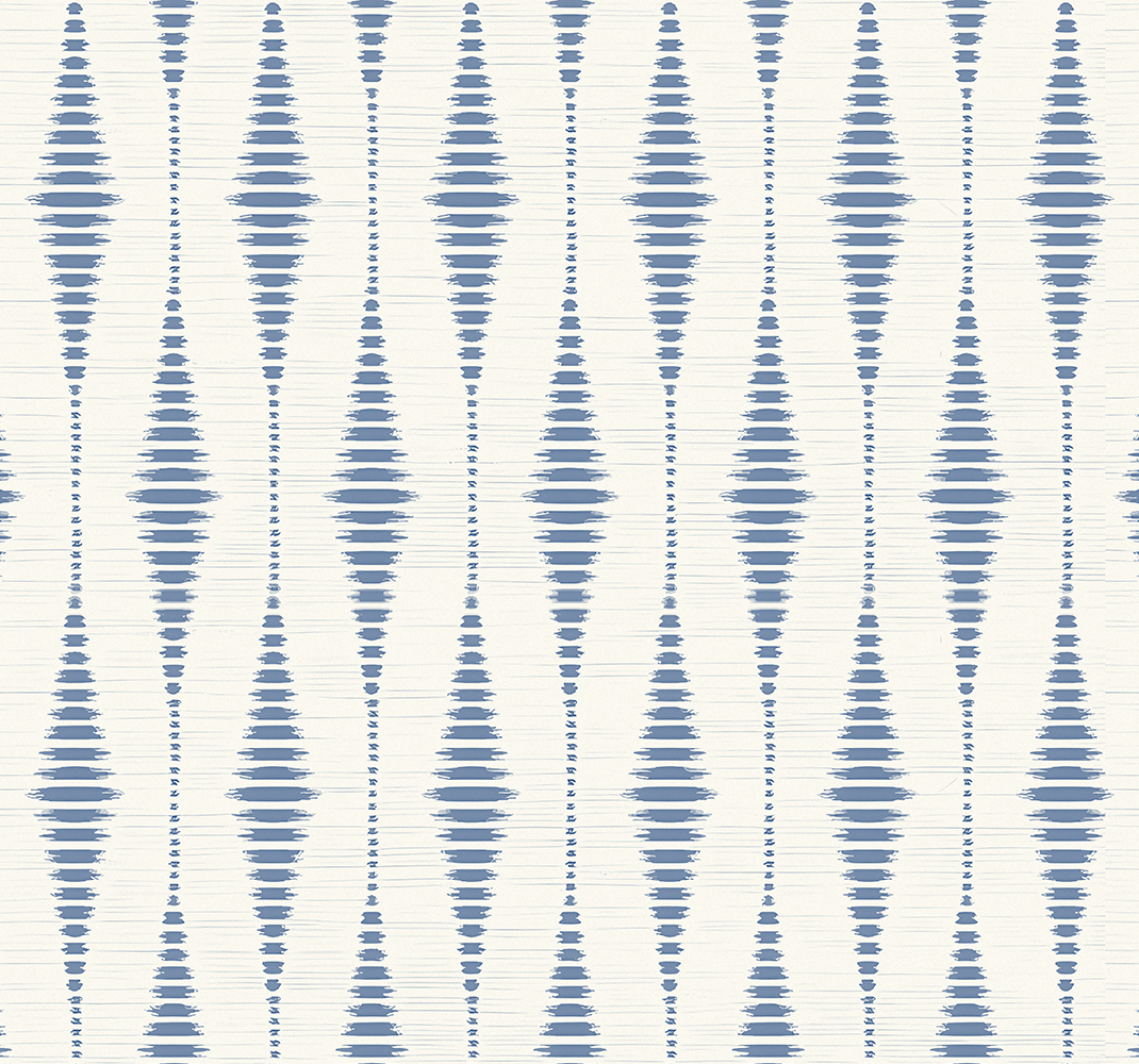 Geometric vinyl rug in rabaul ikat blue and beige - TenStickers